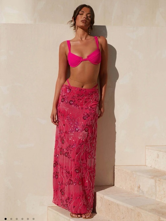 Peppermayo Dresses & Skirts - Peppermayo Corinna Sequin Maxi Skirt in Fuschia - Never Worn!